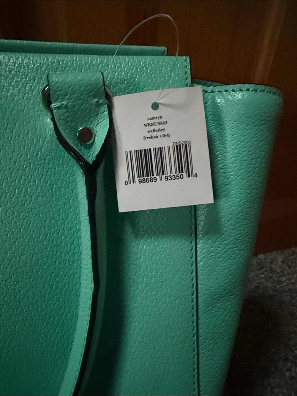 kate spade Aqua Leather Tote with Gold Hardware